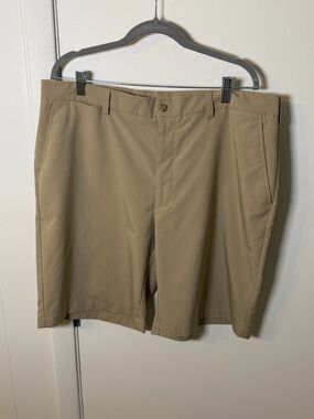 PGA Tour Men's Khaki Flat-Front Golf Shorts